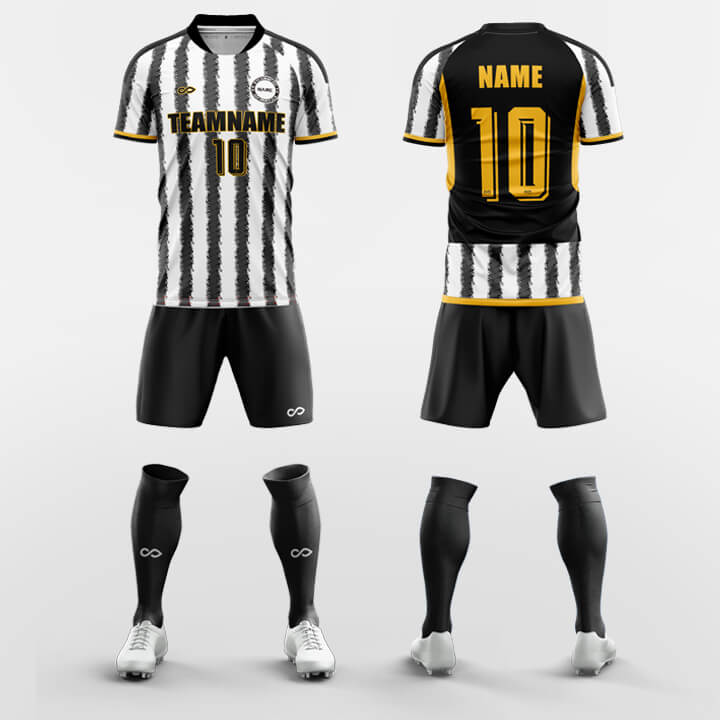 black custom soccer jerseys kit