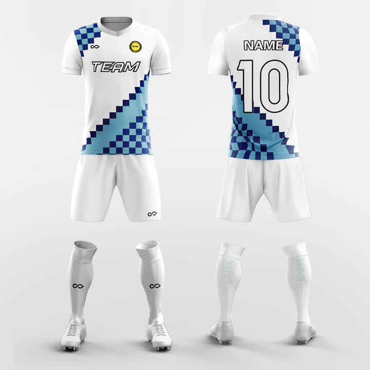 blue custom soccer jerseys kit