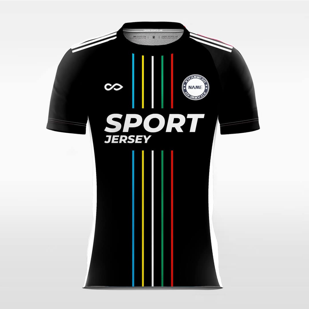 rainbow line short sleeve jersey soccer