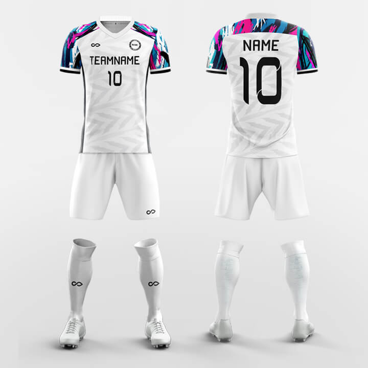white custom soccer jerseys kit