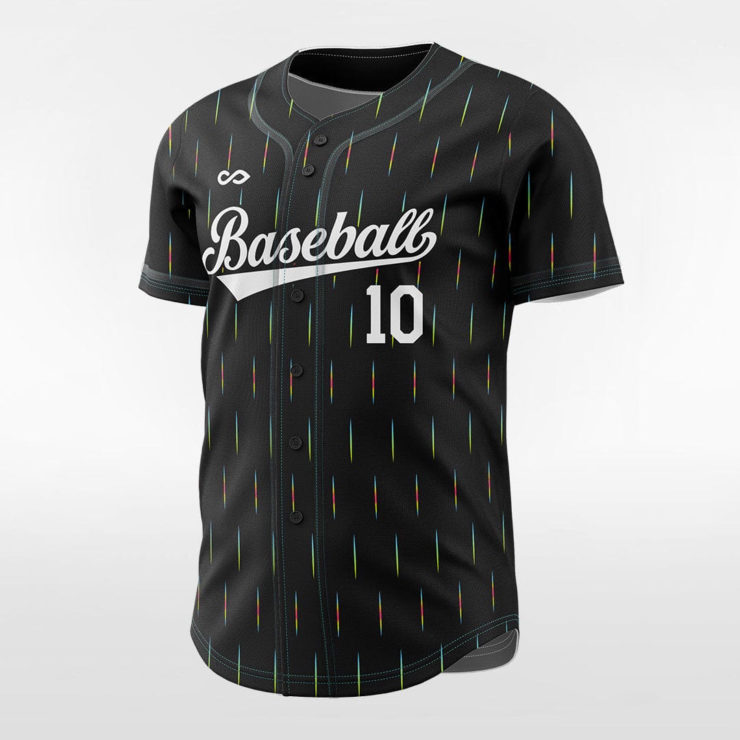 Meteor Shower Men Button Down Baseball Jersey