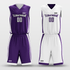 White&Purple Custom Reversible Basketball Set