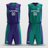 Purple&Green Custom Reversible Basketball Set