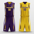 Yellow&Purple Custom Reversible Basketball Set