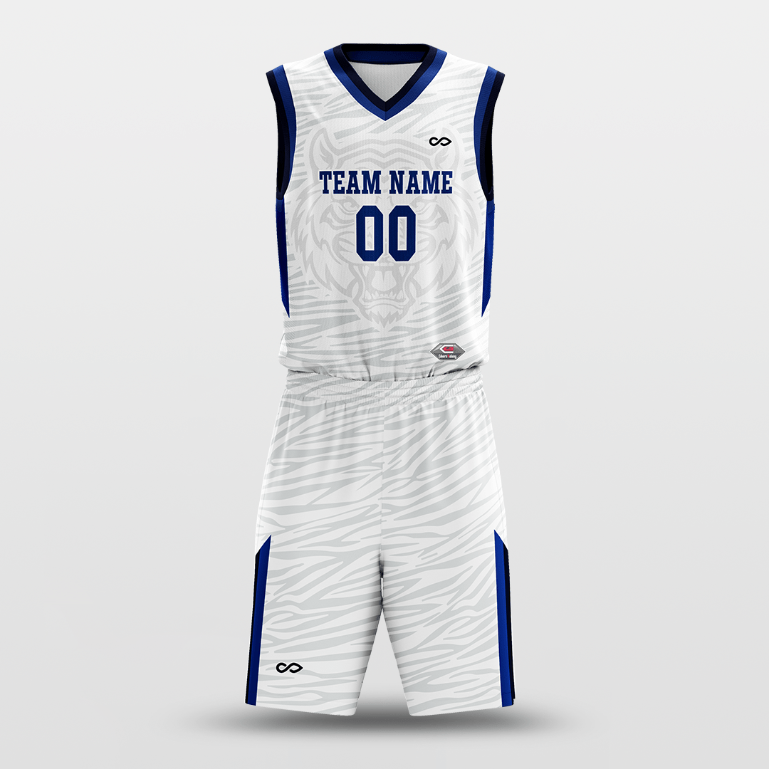 White Tiger Custom Sublimated Basketball Set