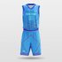 Blue Stripe Fission Sublimated Basketball Set