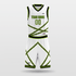 Green&White Stripe Fission Sublimated Basketball Set