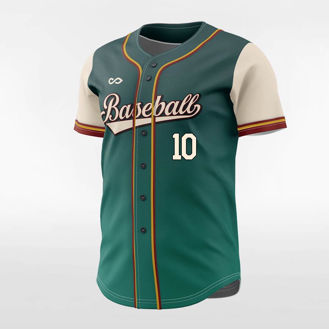 Paradise Men Button Down Baseball Jersey