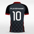 Black Plaid Men Soccer Jersey