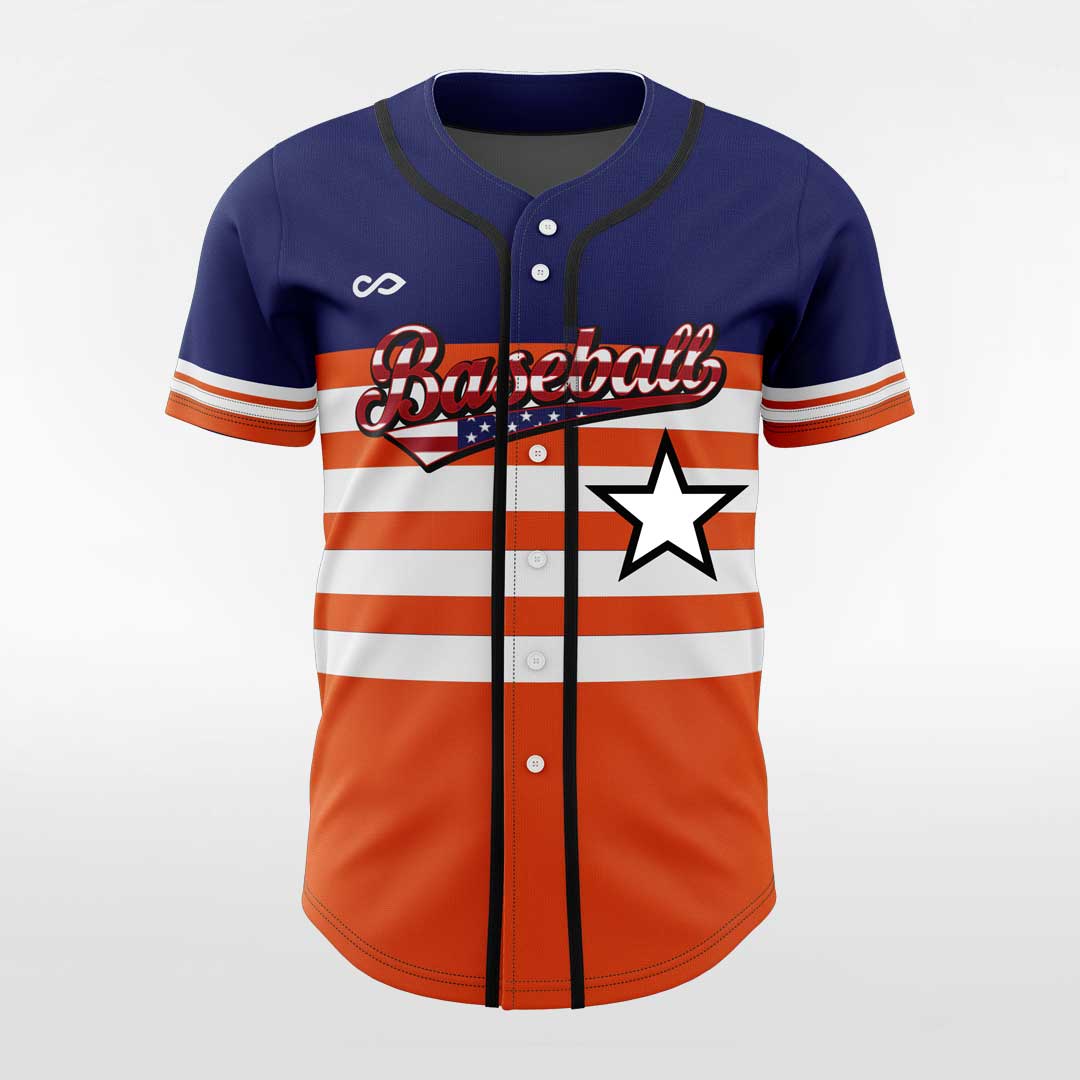 Red and Blue Custom Baseball Jersey