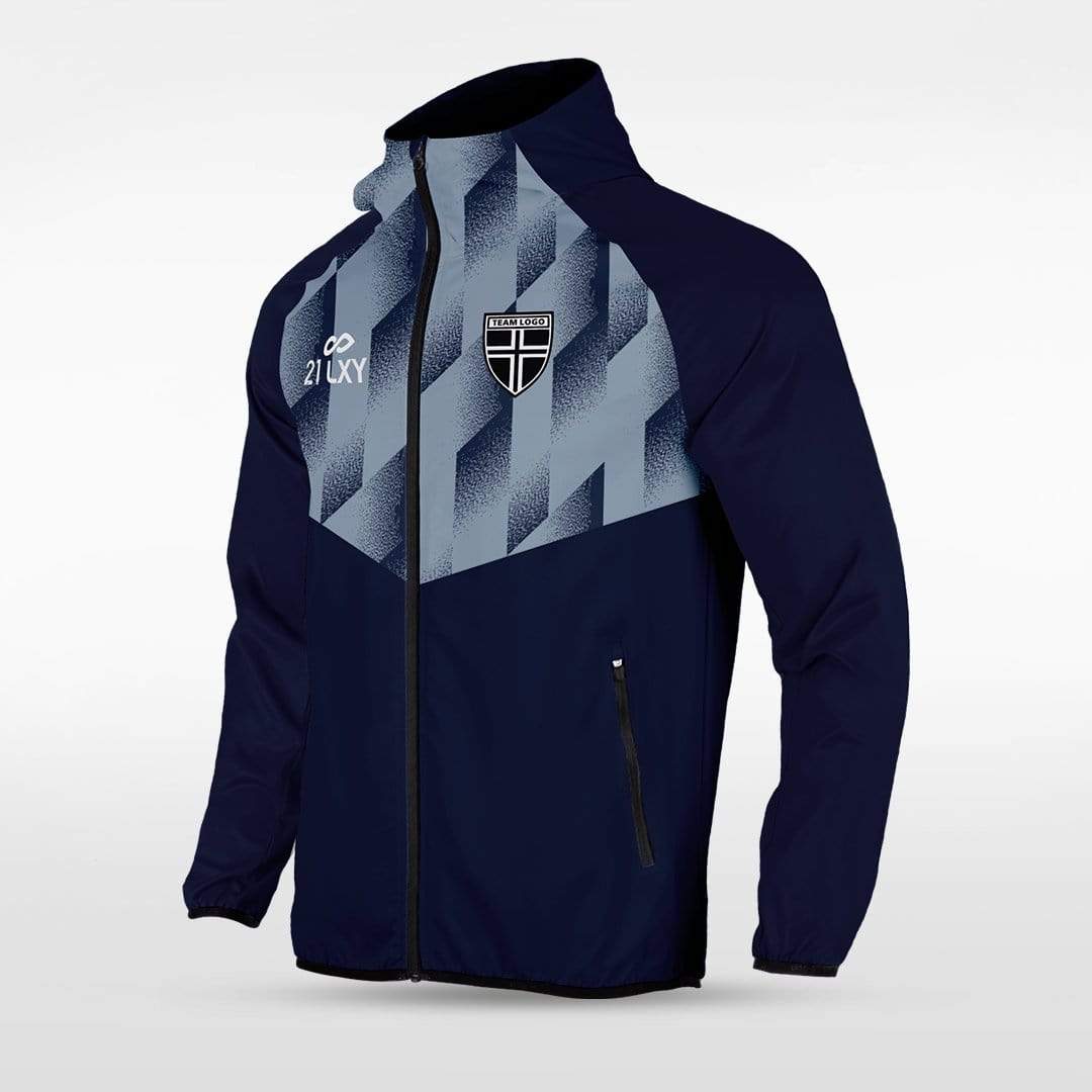 Navy Light Speed Customized Full-Zip Jacket Design