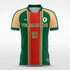 Green&Red Striped Men Soccer Jersey