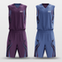 Blue&Dark Purple Shadow Flame Sublimated Basketball Set