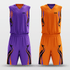 Purple&OrangeShadow Flame Sublimated Basketball Set