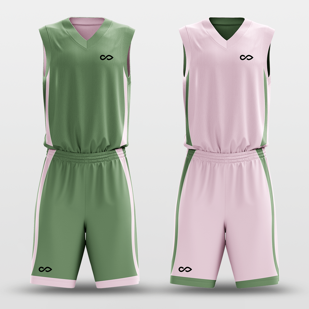 Pink&Green Classic20 Sublimated Basketball Set