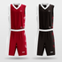 Red&Black Tai Chi Sublimated Basketball Team Set