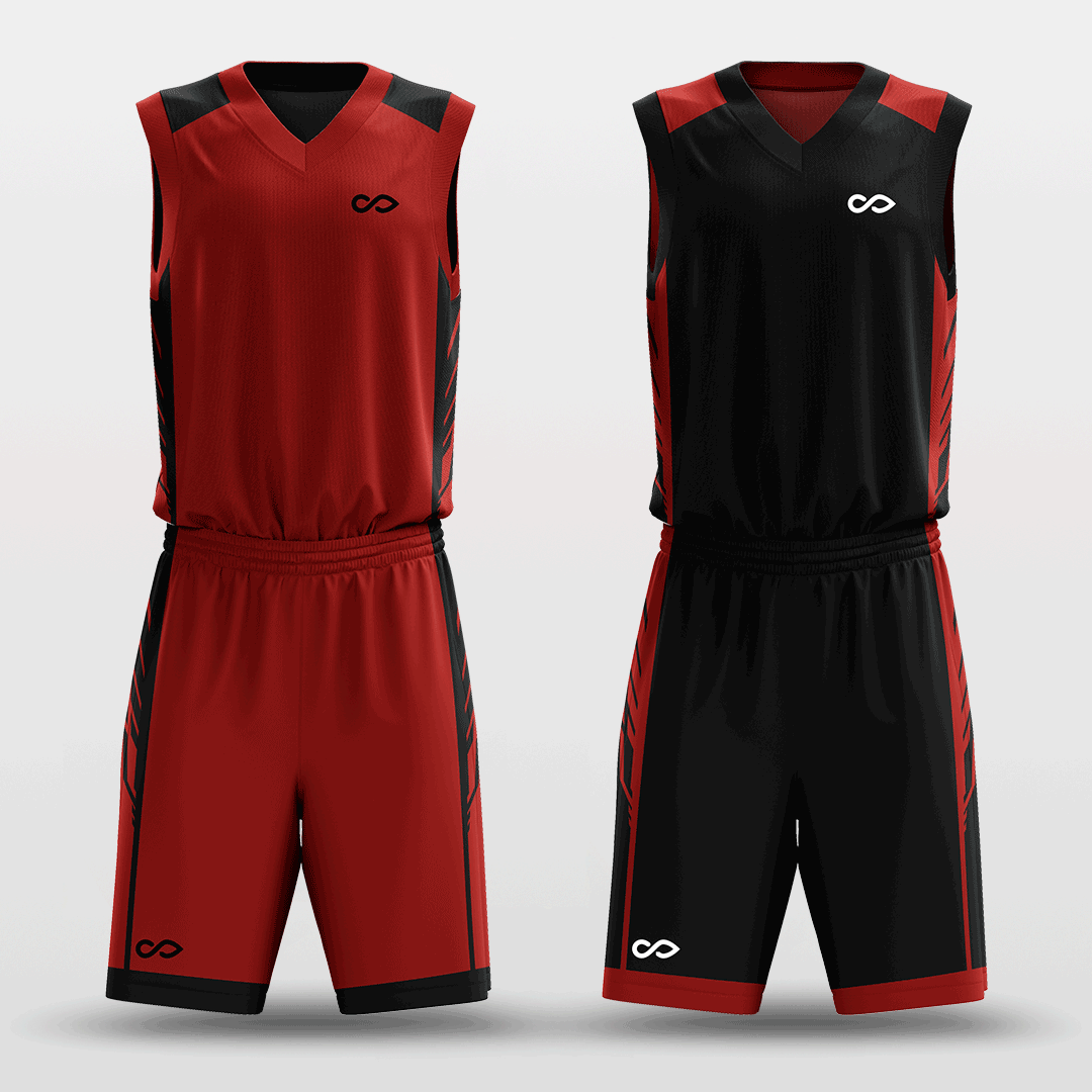 Red&Black Field Sublimated Basketball Set