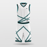 Cyan&White Stripe Fission Sublimated Basketball Set