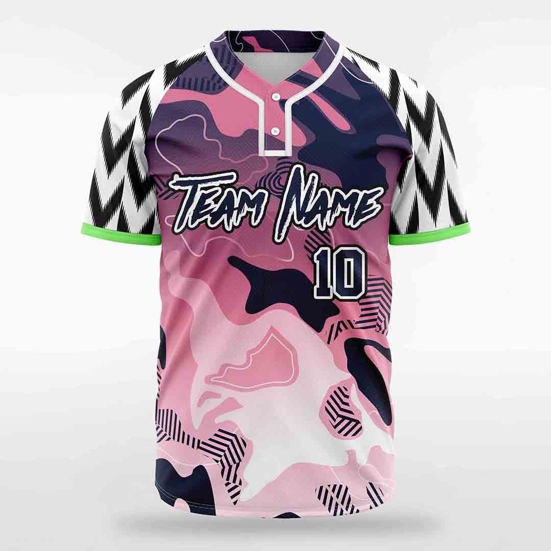Pink Haze Button Baseball Jersey