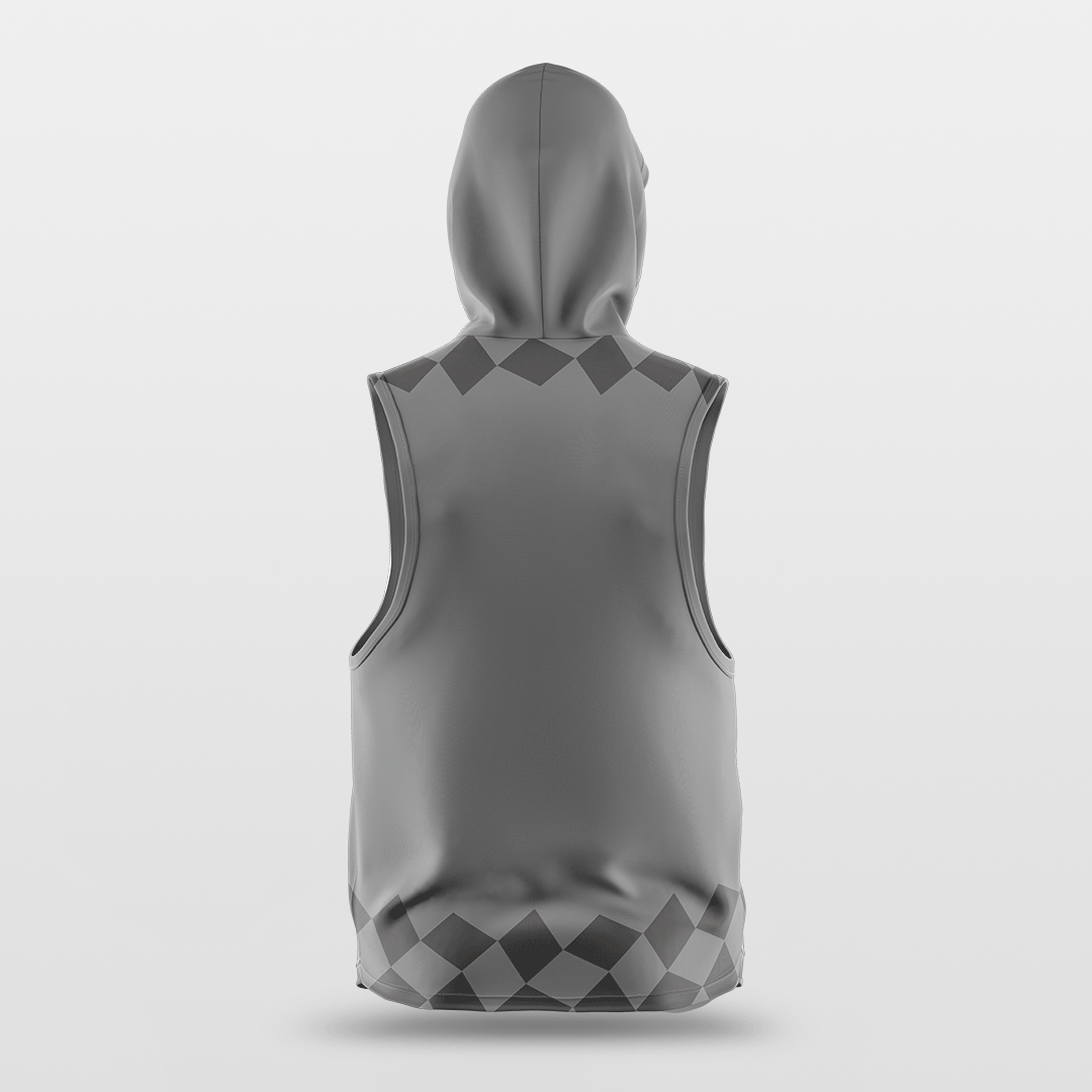 Grey Sleeveless Basketball Hoodies
