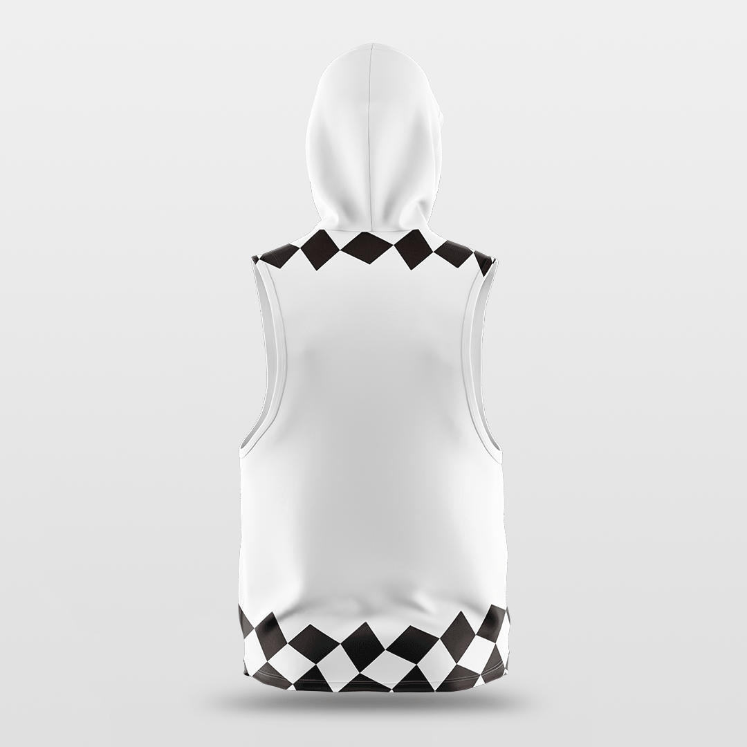 Black&White Sleeveless Basketball Hoodies