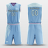 Blue&Purple Customized Classic 68 Reversible Basketball Set