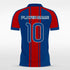 Royal&Red Striped Sublimated Soccer Jersey