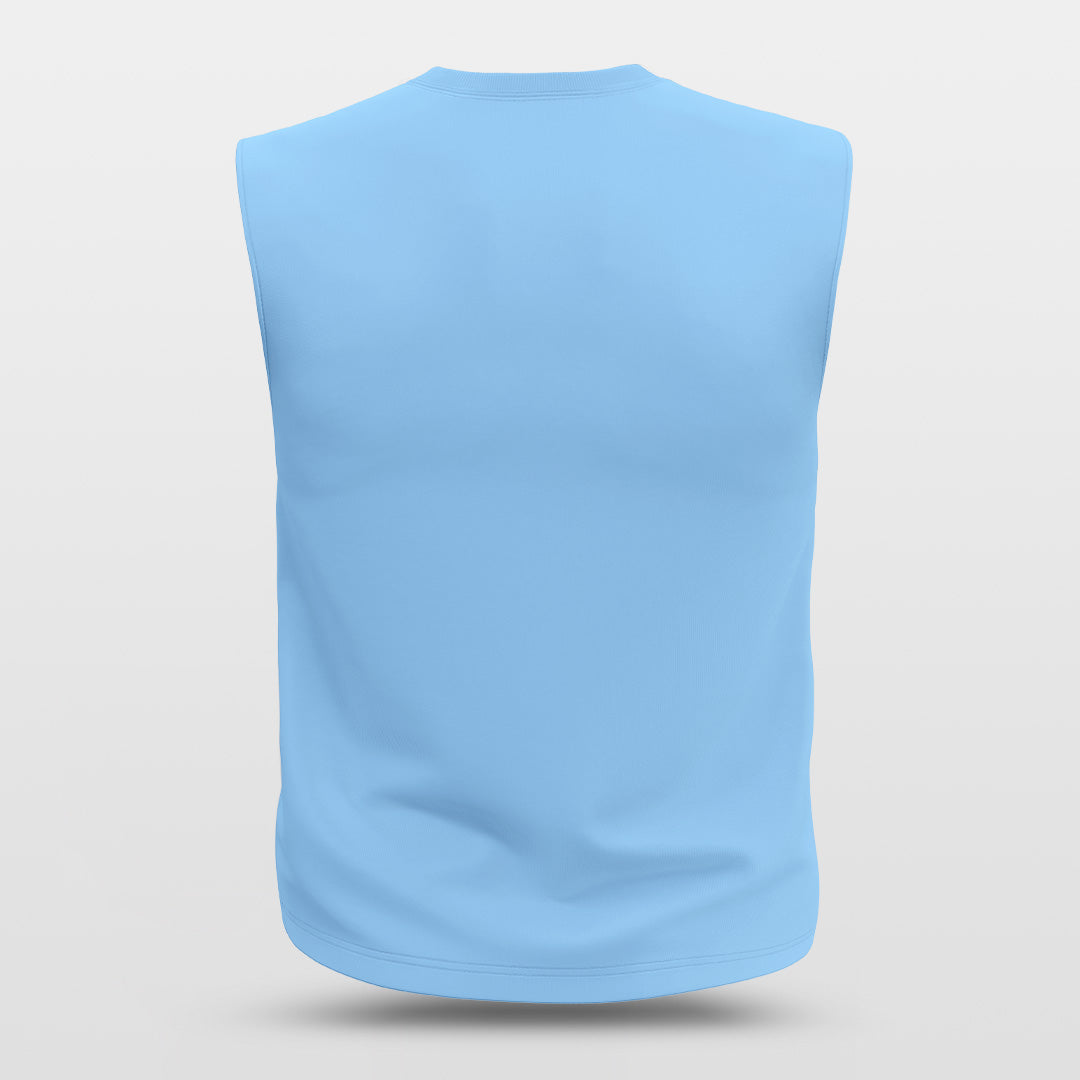 City Blue - Customized Wide Shoulder Basketball Jersey Sleeveless