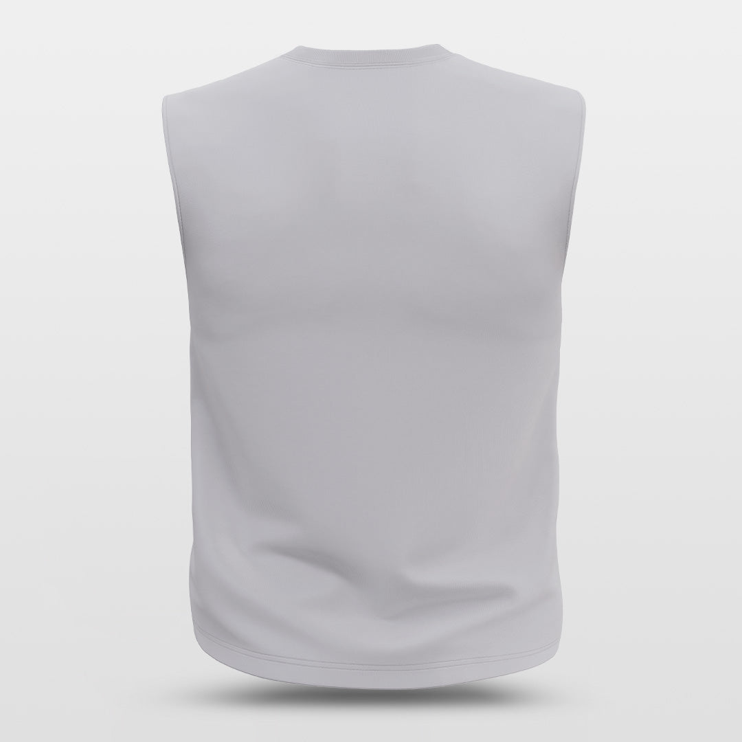 City Grey - Customized Wide Shoulder Basketball Jersey Sleeveless