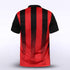 Red and Black Stripe Soccer Jersey Design