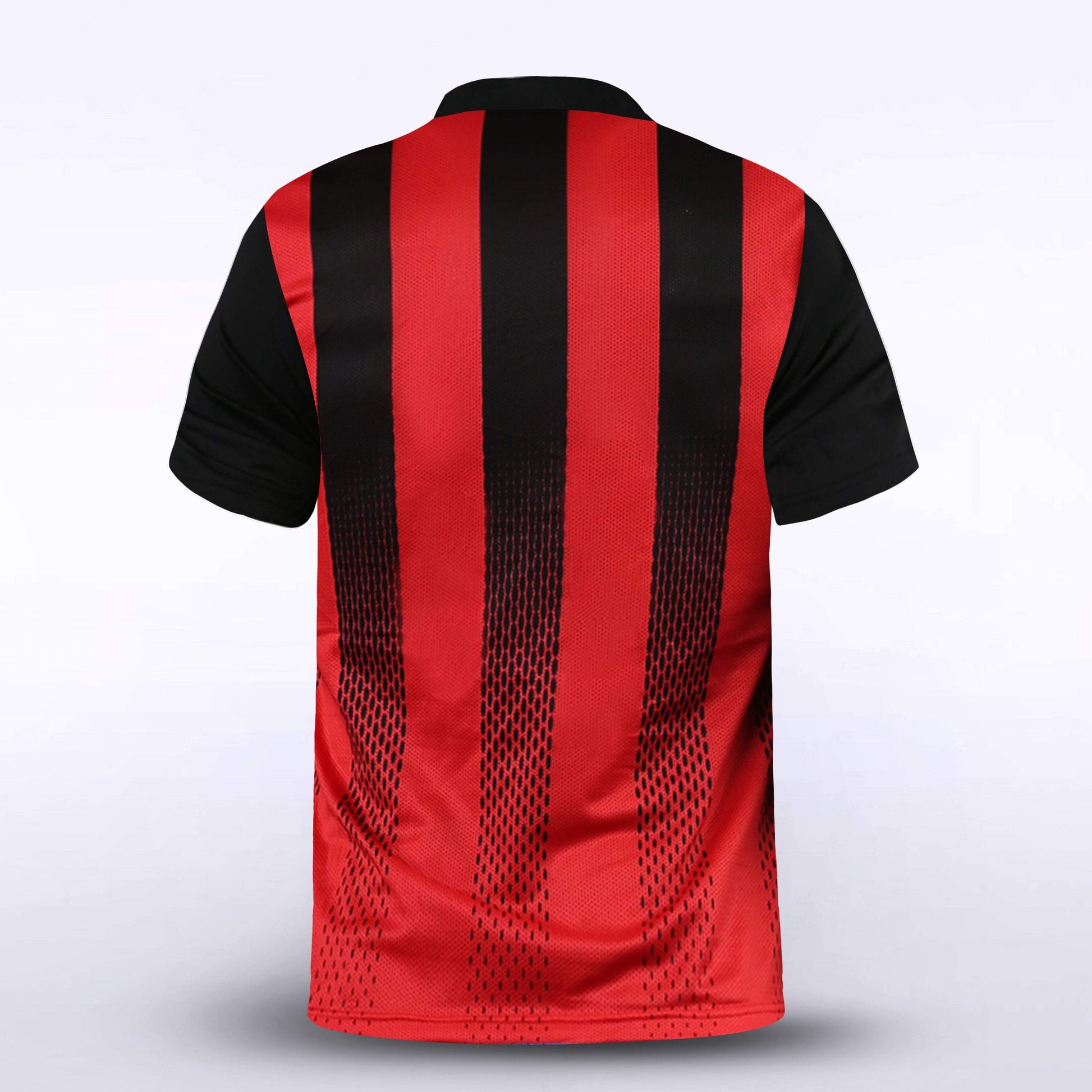 Red and Black Stripe Soccer Jersey Design
