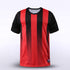 Red and Black Stripe Kid Soccer Jersey