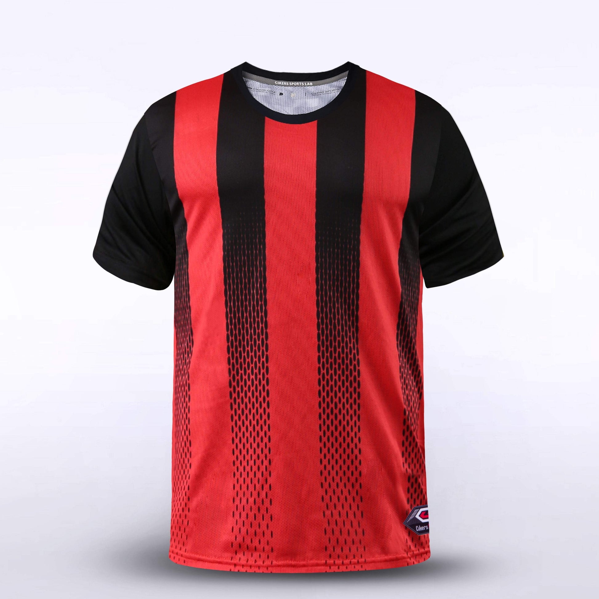 Red and Black Stripe Kid Soccer Jersey