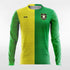 Green and Yellow Long Sleeve Soccer Jersey Design