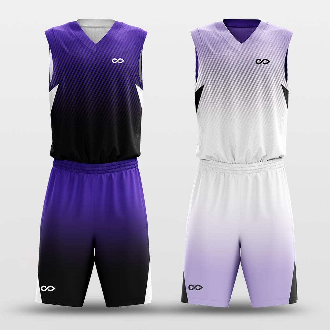 Purple Leopard Sublimated Basketball Set Design