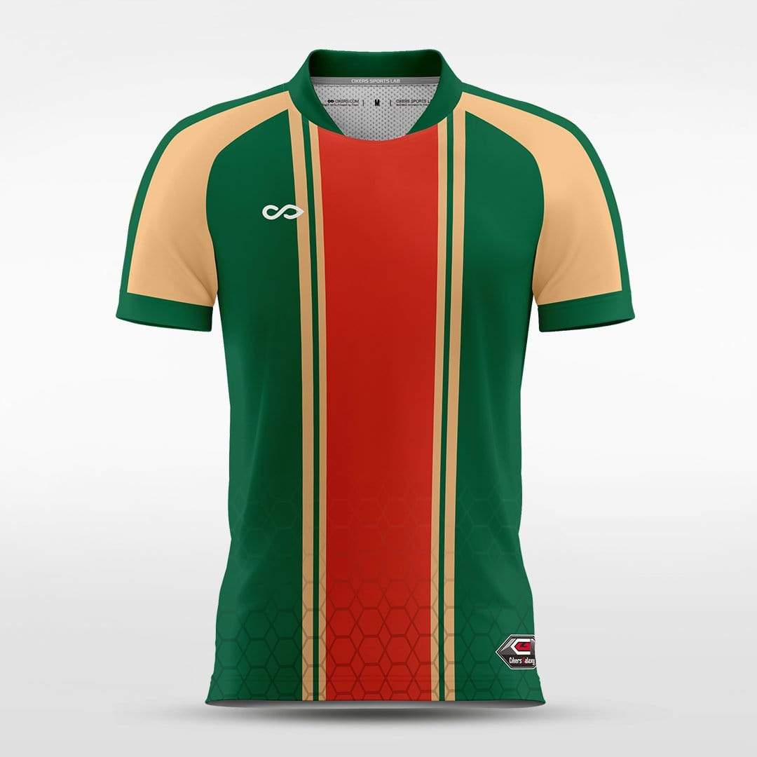 Green&Red Striped Custom Soccer Shirts