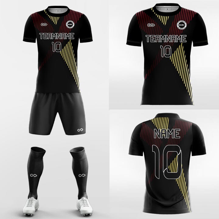 black and gold soccer jersey