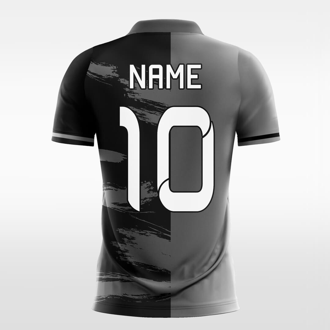 black custom soccer jersey