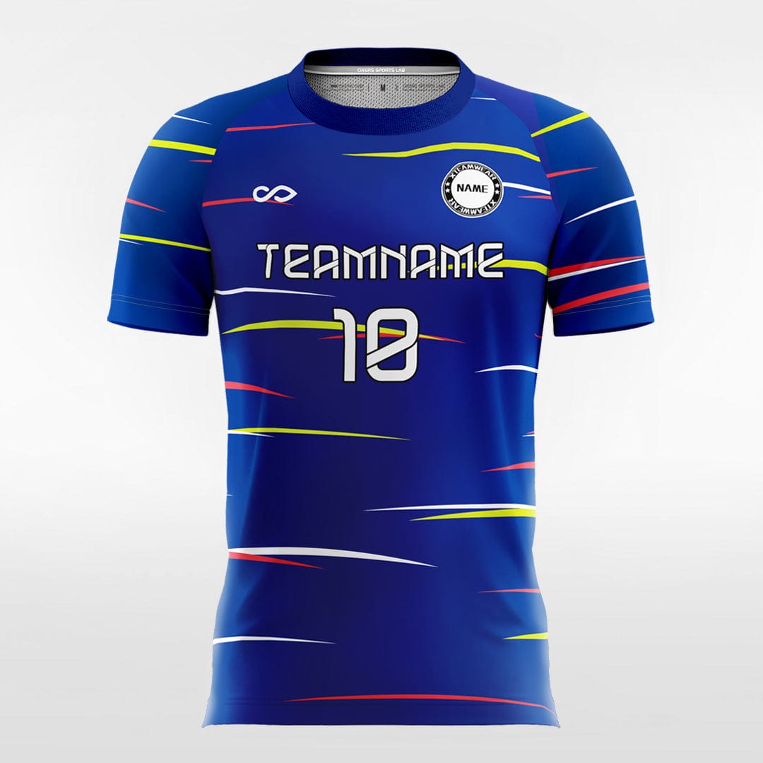Blue soccer jerseys