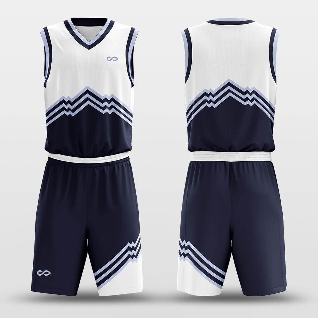 blue white basketball jersey set