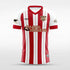 white and red soccer jerseys