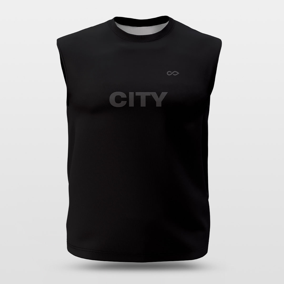 City Black - Customized Wide Shoulder Basketball Jersey Sleeveless