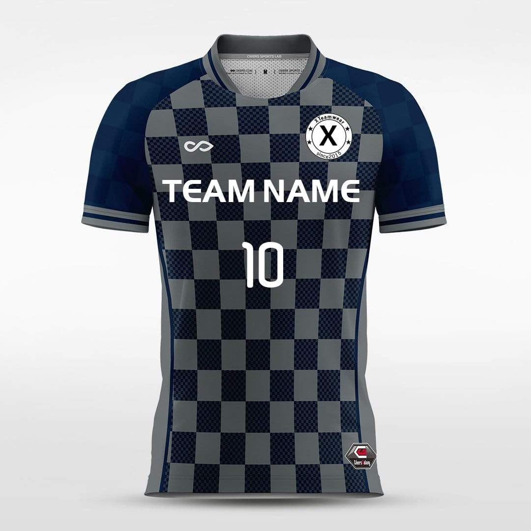 Blue Plaid Soccer Jersey