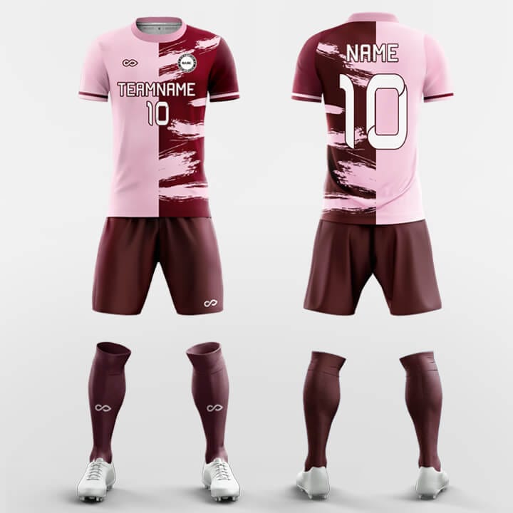 half splicing custom soccer jersey kit