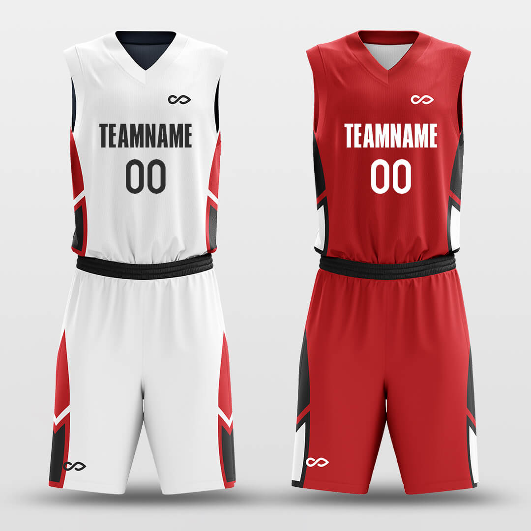 red custom basketball jersey