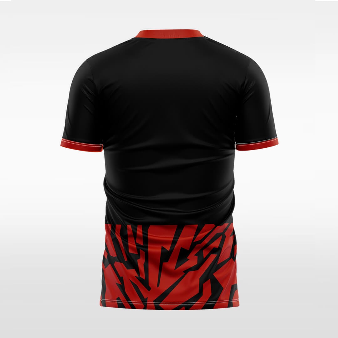 red custom soccer jersey for men-sublimation
