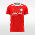   red custom soccer jersey sublimation
