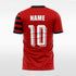 red short soccer jersey