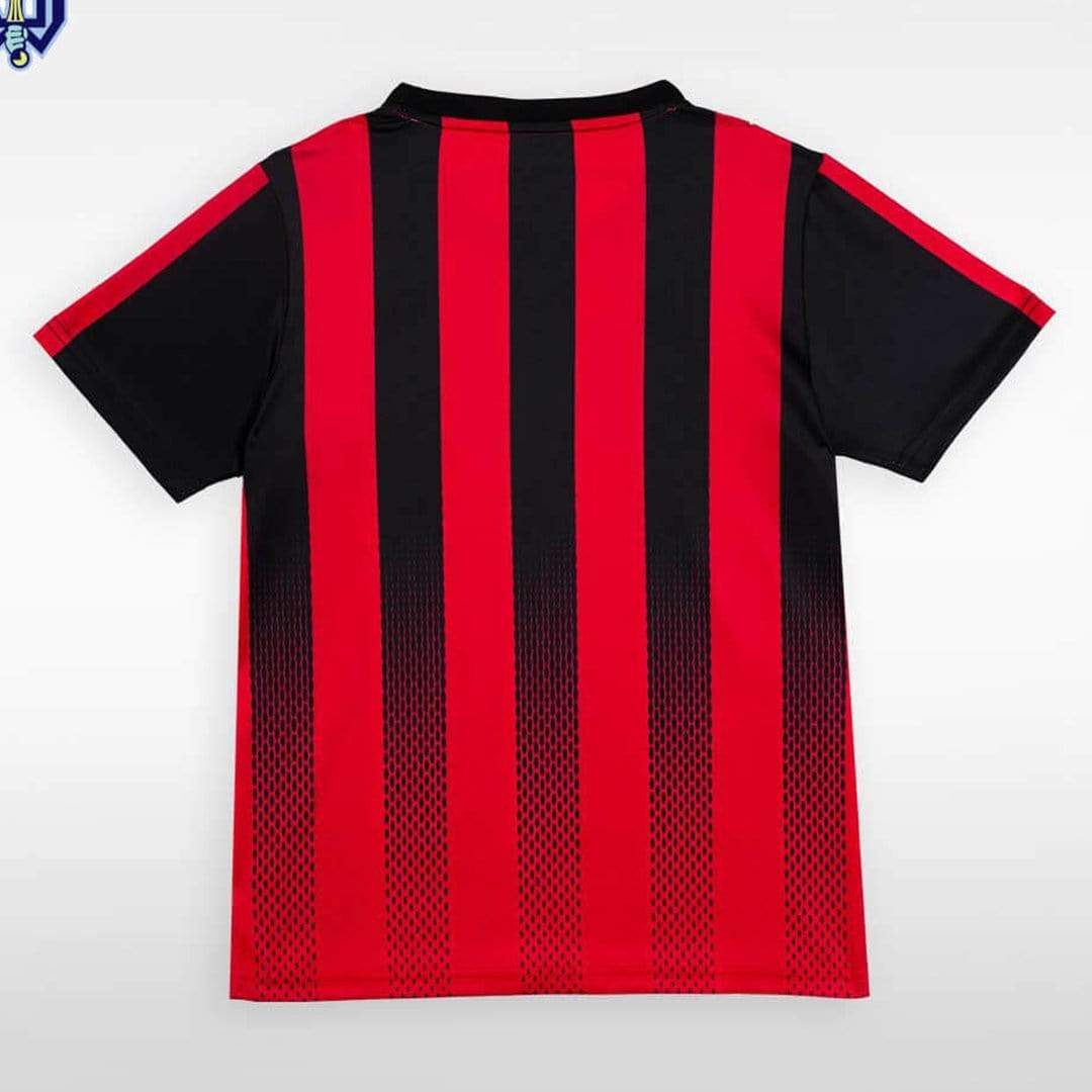 Red and Black Stripe Soccer Jersey
