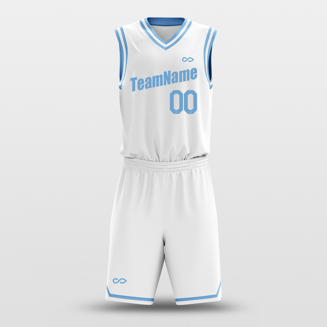white and blue basketball jerseys